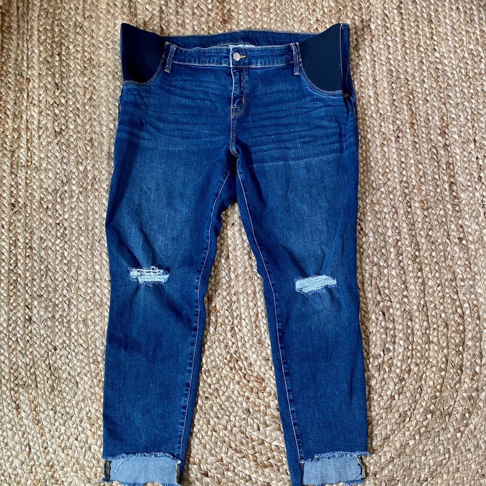 Isabel maternity skinny jeans plus size 18 cut off